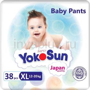 Детские  одноразовые подгузники-трусики YokoSun размер XL (12-20 кг) 38 шт