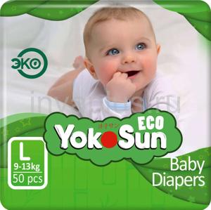 Детские подгузники-трусики YokoSun Eco размер L (9-14 кг), 44 шт.
